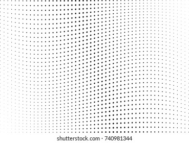 Abstract halftone wave dotted background. Futuristic twisted grunge pattern, dot, circles.  Vector modern optical pop art texture for posters, business cards, cover, labels mock-up, stickers layout