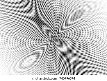 Abstract halftone wave dotted background. Futuristic twisted grunge pattern, dot, circles.  Vector modern optical pop art texture for posters, business cards, cover, labels mock-up, stickers layout