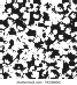 Abstract halftone wave dotted background. Futuristic twisted grunge pattern, dot, circles. Vector futuristic texture for posters, sites, business cards, postcards, interior design, labels.