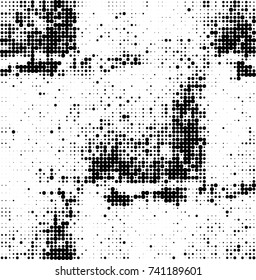 Abstract halftone wave dotted background. Futuristic twisted grunge pattern, dot, circles. Vector futuristic texture for posters, sites, business cards, postcards, interior design, labels.