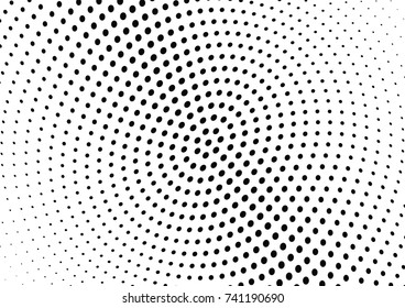 Abstract halftone wave dotted background. Futuristic twisted grunge pattern, dot, circles.  Vector modern optical pop art texture for posters, business cards, cover, labels mock-up, stickers layout
