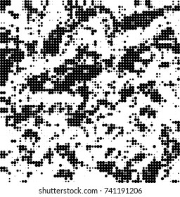 Abstract halftone wave dotted background. Futuristic twisted grunge pattern, dot, circles. Vector futuristic texture for posters, sites, business cards, postcards, interior design, labels.