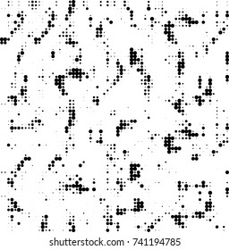 Abstract halftone wave dotted background. Futuristic twisted grunge pattern, dot, circles. Vector futuristic texture for posters, sites, business cards, postcards, interior design, labels.