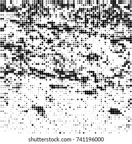 Abstract halftone wave dotted background. Futuristic twisted grunge pattern, dot, circles. Vector futuristic texture for posters, sites, business cards, postcards, interior design, labels.