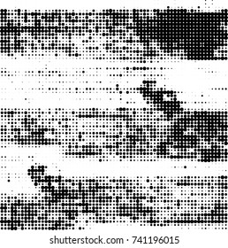 Abstract halftone wave dotted background. Futuristic twisted grunge pattern, dot, circles. Vector futuristic texture for posters, sites, business cards, postcards, interior design, labels.