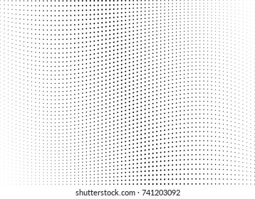 Abstract halftone wave dotted background. Futuristic twisted grunge pattern, dot, circles.  Vector modern optical pop art texture for posters, business cards, cover, labels mock-up, stickers layout