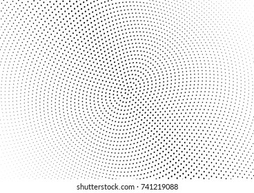 Abstract halftone wave dotted background. Futuristic twisted grunge pattern, dot, circles.  Vector modern optical pop art texture for posters, business cards, cover, labels mock-up, stickers layout
