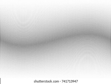Abstract halftone wave dotted background. Futuristic twisted grunge pattern, dot, circles.  Vector modern optical pop art texture for posters, business cards, cover, labels mock-up, stickers layout