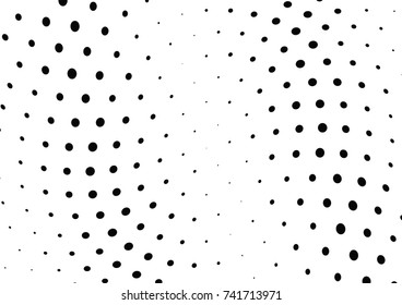 Abstract halftone wave dotted background. Futuristic twisted grunge pattern, dot, circles.  Vector modern optical pop art texture for posters, business cards, cover, labels mock-up, stickers layout