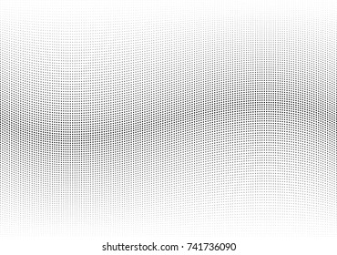 Abstract halftone wave dotted background. Futuristic twisted grunge pattern, dot, circles.  Vector modern optical pop art texture for posters, business cards, cover, labels mock-up, stickers layout