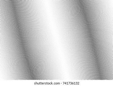 Abstract halftone wave dotted background. Futuristic twisted grunge pattern, dot, circles.  Vector modern optical pop art texture for posters, business cards, cover, labels mock-up, stickers layout