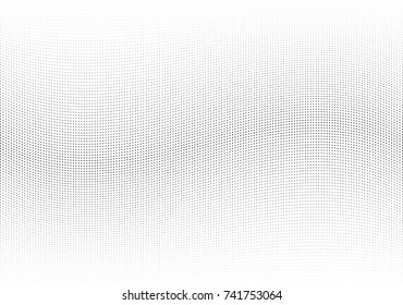 Abstract halftone wave dotted background. Futuristic twisted grunge pattern, dot, circles.  Vector modern optical pop art texture for posters, business cards, cover, labels mock-up, stickers layout