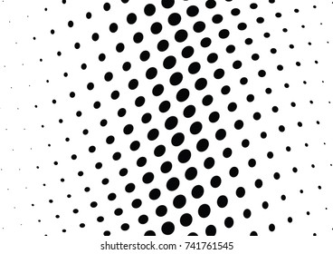 Abstract halftone wave dotted background. Futuristic twisted grunge pattern, dot, circles.  Vector modern optical pop art texture for posters, business cards, cover, labels mock-up, stickers layout