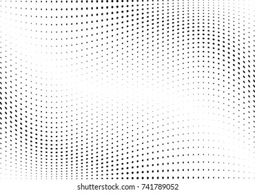 Abstract halftone wave dotted background. Futuristic twisted grunge pattern, dot, circles.  Vector modern optical pop art texture for posters, business cards, cover, labels mock-up, stickers layout