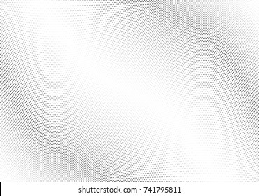Abstract halftone wave dotted background. Futuristic twisted grunge pattern, dot, circles.  Vector modern optical pop art texture for posters, business cards, cover, labels mock-up, stickers layout
