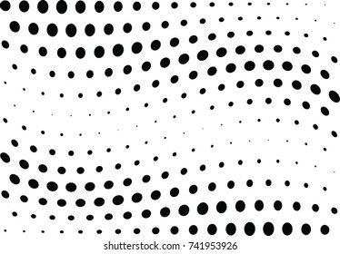Abstract halftone wave dotted background. Futuristic twisted grunge pattern, dot, circles.  Vector modern optical pop art texture for posters, business cards, cover, labels mock-up, stickers layout