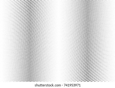 Abstract halftone wave dotted background. Futuristic twisted grunge pattern, dot, circles.  Vector modern optical pop art texture for posters, business cards, cover, labels mock-up, stickers layout