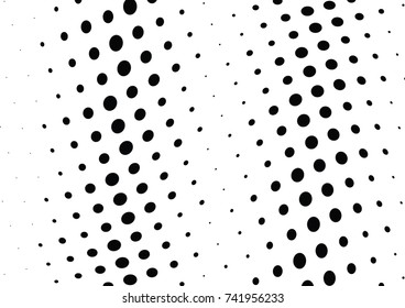 Abstract halftone wave dotted background. Futuristic twisted grunge pattern, dot, circles.  Vector modern optical pop art texture for posters, business cards, cover, labels mock-up, stickers layout
