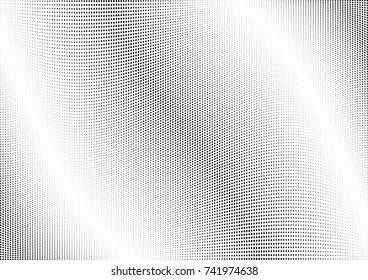 Abstract halftone wave dotted background. Futuristic twisted grunge pattern, dot, circles.  Vector modern optical pop art texture for posters, business cards, cover, labels mock-up, stickers layout