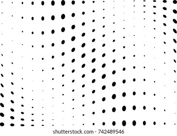 Abstract halftone wave dotted background. Futuristic twisted grunge pattern, dot, circles.  Vector modern optical pop art texture for posters, business cards, cover, labels mock-up, stickers layout