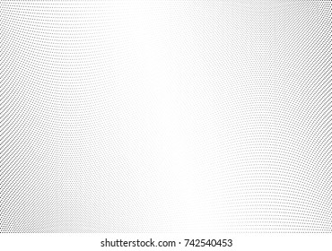 Abstract halftone wave dotted background. Futuristic twisted grunge pattern, dot, circles.  Vector modern optical pop art texture for posters, business cards, cover, labels mock-up, stickers layout