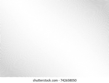 Abstract halftone wave dotted background. Futuristic twisted grunge pattern, dot, circles.  Vector modern optical pop art texture for posters, business cards, cover, labels mock-up, stickers layout
