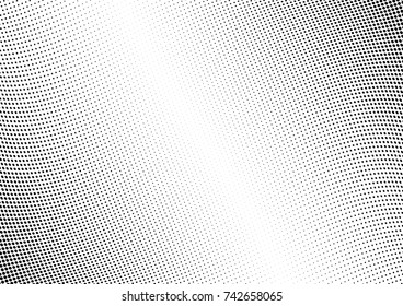 Abstract halftone wave dotted background. Futuristic twisted grunge pattern, dot, circles.  Vector modern optical pop art texture for posters, business cards, cover, labels mock-up, stickers layout