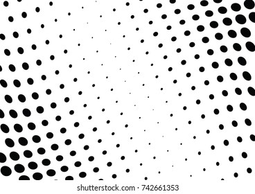 Abstract halftone wave dotted background. Futuristic twisted grunge pattern, dot, circles.  Vector modern optical pop art texture for posters, business cards, cover, labels mock-up, stickers layout