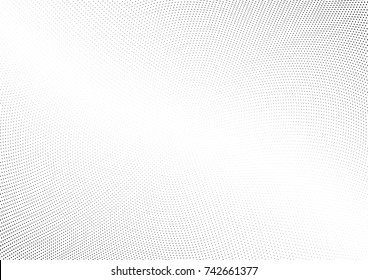 Abstract halftone wave dotted background. Futuristic twisted grunge pattern, dot, circles.  Vector modern optical pop art texture for posters, business cards, cover, labels mock-up, stickers layout