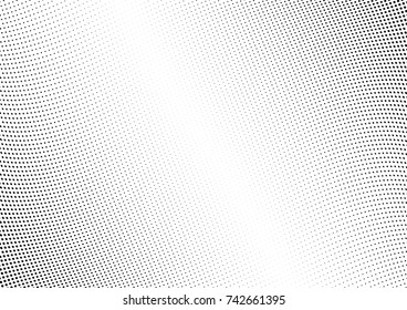Abstract halftone wave dotted background. Futuristic twisted grunge pattern, dot, circles.  Vector modern optical pop art texture for posters, business cards, cover, labels mock-up, stickers layout