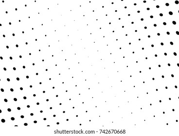 Abstract halftone wave dotted background. Futuristic twisted grunge pattern, dot, circles.  Vector modern optical pop art texture for posters, business cards, cover, labels mock-up, stickers layout