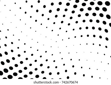 Abstract halftone wave dotted background. Futuristic twisted grunge pattern, dot, circles.  Vector modern optical pop art texture for posters, business cards, cover, labels mock-up, stickers layout