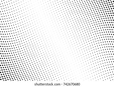 Abstract halftone wave dotted background. Futuristic twisted grunge pattern, dot, circles.  Vector modern optical pop art texture for posters, business cards, cover, labels mock-up, stickers layout