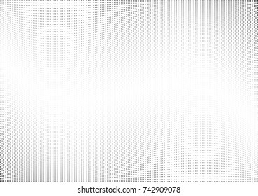 Abstract halftone wave dotted background. Futuristic twisted grunge pattern, dot, circles.  Vector modern optical pop art texture for posters, business cards, cover, labels mock-up, stickers layout