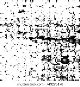 Abstract halftone wave dotted background. Futuristic twisted grunge pattern, dot, circles. Vector futuristic texture for posters, sites, business cards, postcards, interior design, labels.