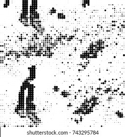 Abstract halftone wave dotted background. Futuristic twisted grunge pattern, dot, circles. Vector futuristic texture for posters, sites, business cards, postcards, interior design, labels.