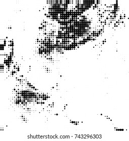 Abstract halftone wave dotted background. Futuristic twisted grunge pattern, dot, circles. Vector futuristic texture for posters, sites, business cards, postcards, interior design, labels.
