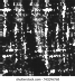 Abstract halftone wave dotted background. Futuristic twisted grunge pattern, dot, circles. Vector futuristic texture for posters, sites, business cards, postcards, interior design, labels.