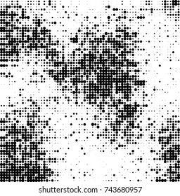Abstract halftone wave dotted background. Futuristic twisted grunge pattern, dot, circles. Vector futuristic texture for posters, sites, business cards, postcards, interior design, labels.