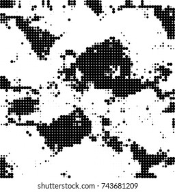 Abstract halftone wave dotted background. Futuristic twisted grunge pattern, dot, circles. Vector futuristic texture for posters, sites, business cards, postcards, interior design, labels.