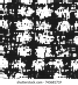 Abstract halftone wave dotted background. Futuristic twisted grunge pattern, dot, circles. Vector futuristic texture for posters, sites, business cards, postcards, interior design, labels.