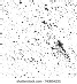 Abstract halftone wave dotted background. Futuristic twisted grunge pattern, dot, circles. Vector futuristic texture for posters, sites, business cards, postcards, interior design, labels.