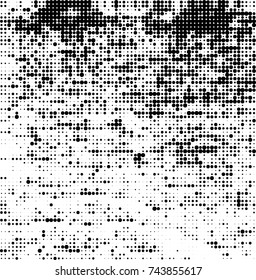 Abstract halftone wave dotted background. Futuristic twisted grunge pattern, dot, circles. Vector futuristic texture for posters, sites, business cards, postcards, interior design, labels.