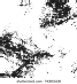 Abstract halftone wave dotted background. Futuristic twisted grunge pattern, dot, circles. Vector futuristic texture for posters, sites, business cards, postcards, interior design, labels.