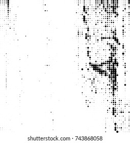 Abstract halftone wave dotted background. Futuristic twisted grunge pattern, dot, circles. Vector futuristic texture for posters, sites, business cards, postcards, interior design, labels.