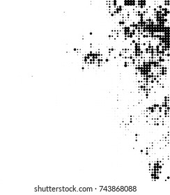 Abstract halftone wave dotted background. Futuristic twisted grunge pattern, dot, circles. Vector futuristic texture for posters, sites, business cards, postcards, interior design, labels.