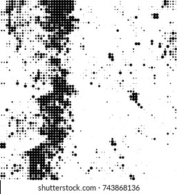 Abstract halftone wave dotted background. Futuristic twisted grunge pattern, dot, circles. Vector futuristic texture for posters, sites, business cards, postcards, interior design, labels.