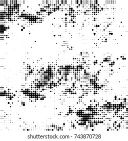Abstract halftone wave dotted background. Futuristic twisted grunge pattern, dot, circles. Vector futuristic texture for posters, sites, business cards, postcards, interior design, labels.