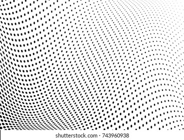 Abstract halftone wave dotted background. Futuristic twisted grunge pattern, dot, circles.  Vector modern optical pop art texture for posters, business cards, cover, labels mock-up, stickers layout