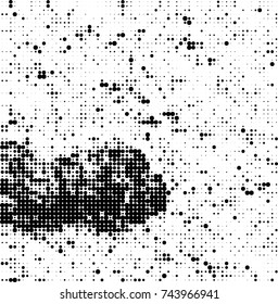 Abstract halftone wave dotted background. Futuristic twisted grunge pattern, dot, circles. Vector futuristic texture for posters, sites, business cards, postcards, interior design, labels.